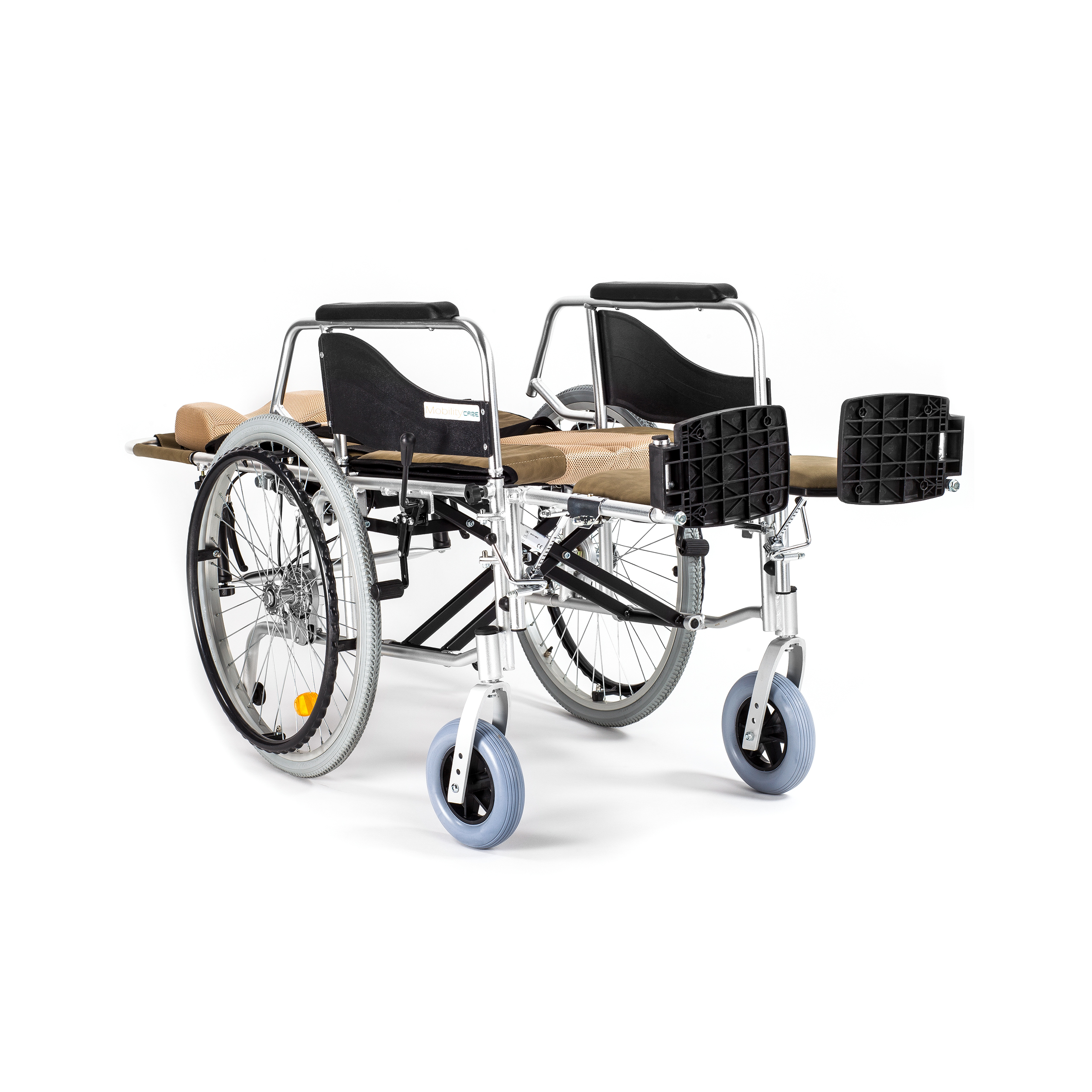 Wózek inwalidzki alumniowy ALH 008 w pozycji horyzontalnej 