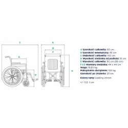 Wózek inwalidzki toaletowy FS 681 Timago - Dane techniczne
