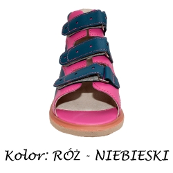 Sandały profilaktyczne dla dziewczynki 945-02 Rena kolor różowo-niebieski